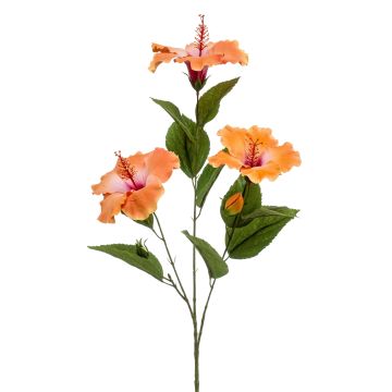 Rama de hibisco falso AMADOU con flores, naranja, 80cm Rama de hibisco falso AMADOU con flores, naranja, 80cm