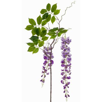 Rama de glicina artificial NISSRINE con flores, púrpura, 145cm