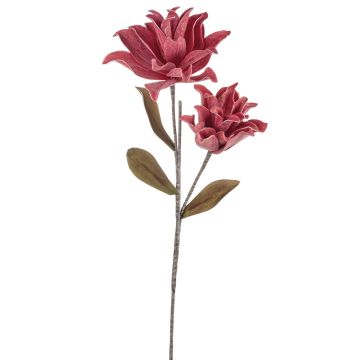 Camelia artificial MUNIR con purpurina, púrpura-rojo, 120cm