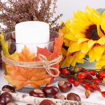 Escenario otoñal a la luz de las velas