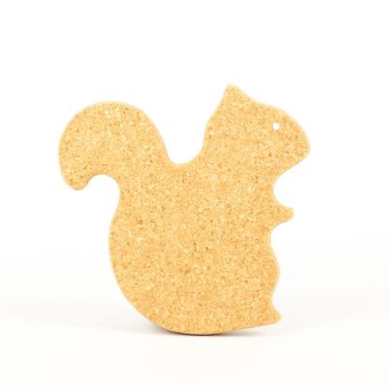 Posavasos de corcho con forma de ardilla SKIPPY, natural, 19,5x19x2cm