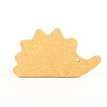 Posavasos de corcho con forma de erizo BORSTEL, natural, 29x16x2cm