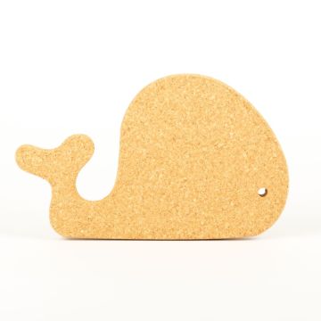 Posavasos de corcho con forma de ballena MOBY, natural, 29x17,5x2cm