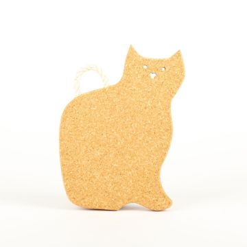 Posavasos de corcho con forma de gato GARFIELD, natural, 20,5x28x2cm