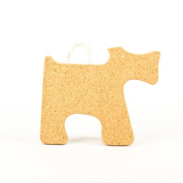 Posavasos de corcho con forma de perro STROLCHI, natural, 27,5x23,5x2cm