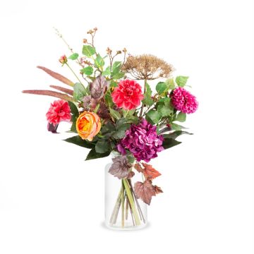 Ramo artificial de otoño REJNA, violeta-naranja, 75 cm, Ø 55 cm