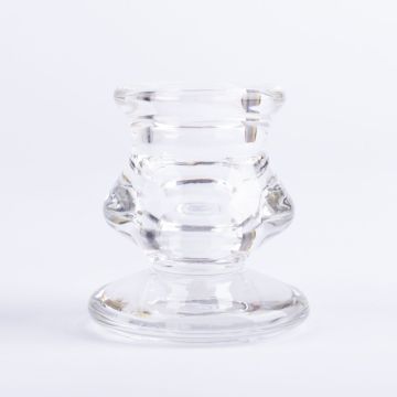 Portavelas de cristal YURENA para velas cónicas, transparente, 6cm, Ø5cm Portavelas de cristal YURENA para velas cónicas, transparente, 6cm, Ø5cm