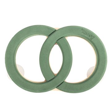 ®mosy Masilla ecológica para decorar coche con anillos de boda ARAKAWA, decoración para bodas, con ventosa, base de madera natural, verde, 31 x 47 x 4 cm
