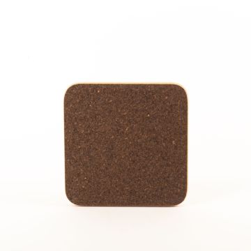 Posavasos cuadrado prensado de corcho MANARA, natural oscuro, 14,5 x 14,5 x 2 cm