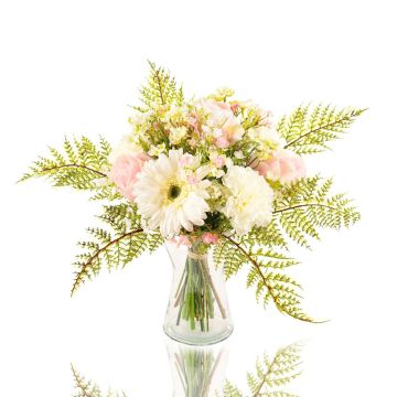 Ramo de gerberas artificiales MALIA rosa, clavel, blanco-rosa, 40cm, Ø30cm