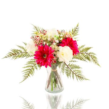 Ramo de gerberas artificiales MALIA rosa, clavel, fucsia, 40cm, Ø30cm