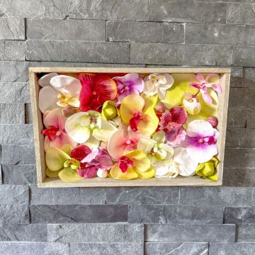 DIY - Cuadro de pared Orchid Art - flores exóticas de orquídea en marco de madera