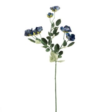Rama artificial de rosa silvestre FOSETTA, colección Eco, azul real, 70 cm, Ø 3-5 cm
