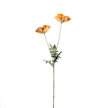 Rama de flores artificial amapola GUNDULA, Eco Collection, naranja-amarillo, 70 cm, Ø 7-8 cm