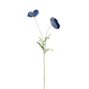 Rama de flores artificial amapola GUNDULA, Eco Collection, azul real, 70 cm, Ø 7-8 cm