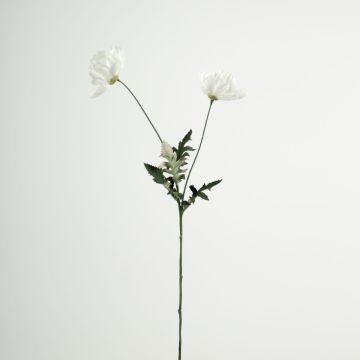 Rama artificial de flores Amapola GUNDULA, Eco Collection, blanco-lila, 70 cm, Ø 7-8 cm