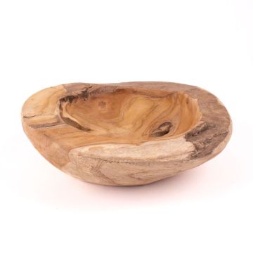 Cuenco de madera de teca PETTER, natural, 6 cm, Ø 30 cm