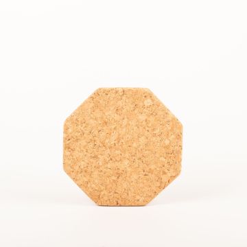 Posavasos de corcho octogonal MANARA, natural, 1,5cm, Ø14cm