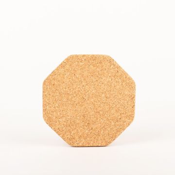 Posavasos de corcho octogonal MANARA, natural, 1,5cm, Ø18cm