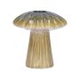 Jarrón para flores RAIMUNDE de cerámica, forma de seta, ranuras, verde, 9,5cm, Ø9cm