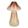 Florero RATBURGA, forma de seta, cerámica, marrón-beige, 16cm, Ø9cm
