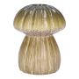 Jarrón de cerámica REFELINDE, forma de seta, ranuras, verde-beige, 12cm, Ø9,5cm