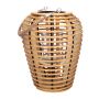 Farol ANDRINO de ratán, con cristal de vela, asa, beige, 28cm, Ø21cm
