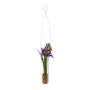 Arreglo floral artificial de jacintos FRUKE en jarrón colgante, lila, 35 cm