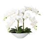 Orquídea Phalaenopsis textil KENTOL, maceta de cerámica, raíces, blanco, 55 cm
