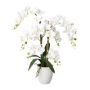 Orquídea Phalaenopsis artificial LUKREN en maceta de cerámica, raíces, blanca, 65 cm
