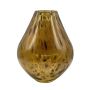 Jarrón para flores RUSSELL, vidrio, abombado, estampado de leopardo, marrón-transparente, 28 cm, Ø 23 cm