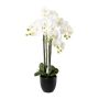 Orquídea Phalaenopsis artificial UKERNA en maceta de resina, blanca, 85 cm