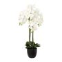 Orquídea Phalaenopsis artificial UKERNA en maceta de resina, blanca, 100 cm