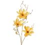 Rama de magnolia artificial de terciopelo LEAFY, amarillo-dorado, 115 cm