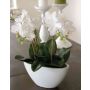 Orquídea Phalaenopsis artificial JASMIN en maceta de cerámica, blanco, 40cm