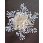 Colgante navideño copo de nieve BALADI, acrílico, purpurina, transparente-oro, Ø15cm
