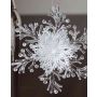 Colgante navideño copo de nieve BALADI, acrílico, purpurina, transparente-plata-blanco, Ø15cm