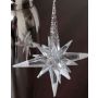 Estrella de decoración navideña MABOU, colgante, purpurina, blanco-plata, 10cm, Ø10cm