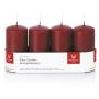 Corona de Adviento con velas JENARO, 4 unidades, burdeos, 10 cm, Ø 5 cm, 23 h - Fabricado en Alemania