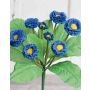 Margaritas artificiales PEGGY en varilla de ajuste, azul, 25cm