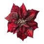 Poinsettia de terciopelo SINFE, rojo burdeos, Ø 18 cm