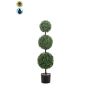 Boj artificial de 3 bolas TOM, maceta decorativa, crossdoor, tronco artificial, 100 cm
