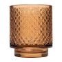 Vaso para velas ROXANA con pie, diseño, amarillo-transparente, 8cm, Ø7cm