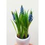 Flor artificial de muscari NARMADA en maceta de cemento, azul, 20 cm