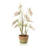 Planta artificial Syngonium YOMREL en maceta de terracota, crema-rojo, 60 cm