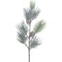 Rama artificial de pino SNOLER con purpurina, piñas, congelada, verde, 100 cm
