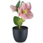 Flor artificial de rosa de Navidad DENDY, maceta decorativa, rosa, 19 cm