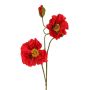 Rama de amapola artificial PEJA, roja, 90 cm, Ø 11-13 cm