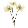 Rama artificial de rosa de Navidad FLOMKE, metalizada crema, 55 cm