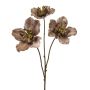 Rama artificial de rosa de Navidad FLOMKE, metalizada marrón, 55 cm